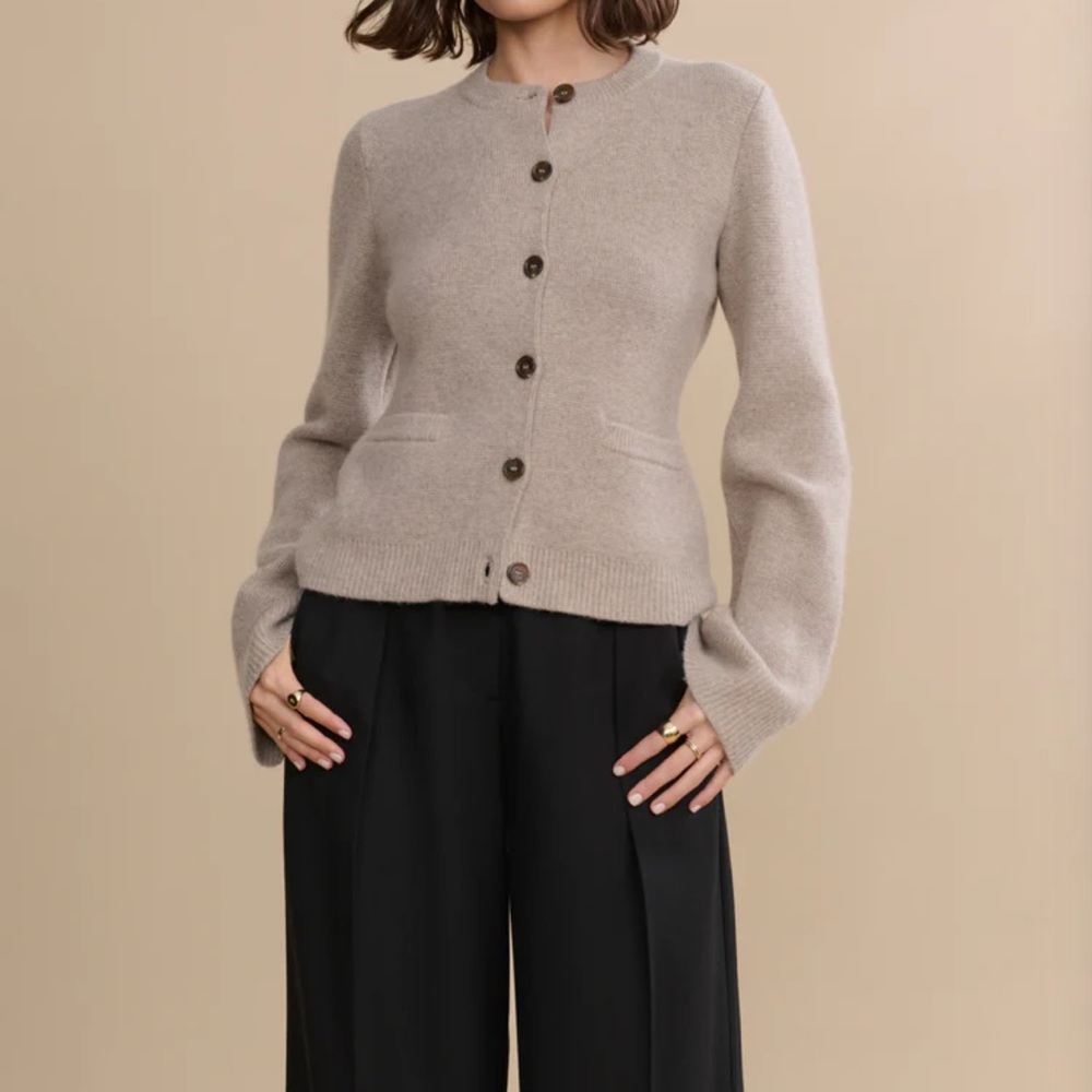 Jenni Kayne Cooper Cardigan in Taupe - Picture 3 of 16